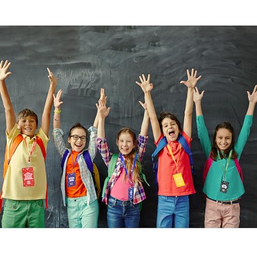 Classroom Hall Passes with Lanyards - Unbreakable PVC School Passes for Bathroom, Library, Nurse, Office, and Hall - 6 Sets