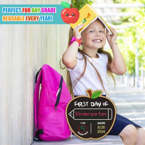 WALENGIF A-Chalkboard First & Last Day of School Sign - Double-Sided Reusable Back to School Board