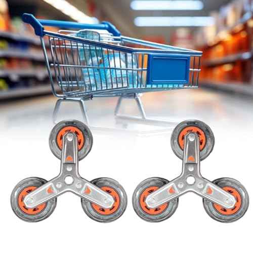 2X Stair Climbing Wheels Shopping Cart Wheels Replacement Accessories,Portable Stair Climber Utility Cart Stair Wheels