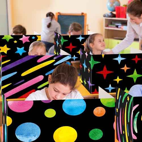 24 Pcs Inspirational Privacy Folders for Students Privacy Boards Cardboard Desk Divider Classroom Waterproof Testing Divider Bulk for School Teacher Home Focus Study Supplies (Chalkboard)