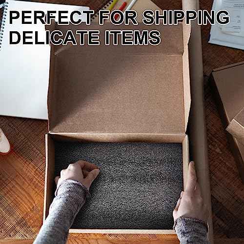 Frienda 24 Pcs 12" x 8" x 0.5" Polyethylene Foam Sheet 1/2 Inch Thick Firm Black Foam Padding PE Packing Pieces Inserts for Cases Craft Shipping Moving