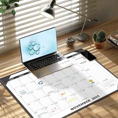 Large Desk Calendar 2025-2026 with Desktop Mat, KOPEESY 22" x 17" Desktop Calendar, From Now to December 2026, Office Supplies Desk Blotter Calendar for Home School and Office