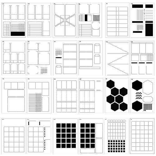 Speedy Spreads Journal Stencils (All Layouts Bundle) - x24 Planner Stencils for A5 Bullet Dot Grid Journal Notebook, Save Time on Weekly and Monthly Calendars, Habit Trackers by Sunny Streak