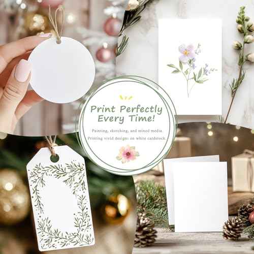 White Cardstock 5 x 7, 100 Pack Cover Cardstock Paper, 74lb/200GSM Heavyweight Blank Cards for Wedding Invitations, Thankyou Cards, Postcards