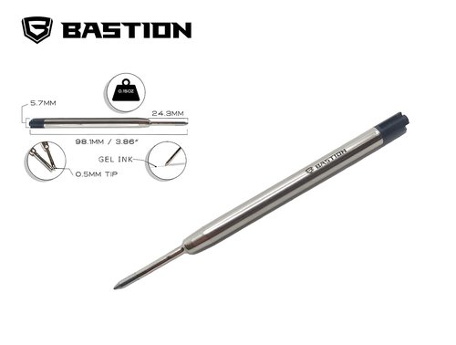 BASTION Carbon Fiber & Stainless Steel Pen Plus 1 Gel Black Ink Refill | Luxury Bolt Metal Fine Point (0.5mm) For Women & Men Ballpoint Pen Combo Gift Set