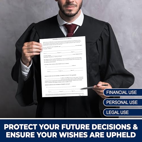 Durable Power of Attorney Kit - 3 Blank POA Forms + Guides & Envelopes