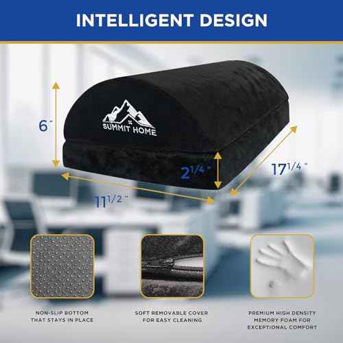 Ergonomic Under Desk Foot Rest for Office Use ? Adjustable Height Memory Foam Foot Stool Under Desk for Office Chair, Gaming Chair, Home & Car ? for Back, Knee, Hip & Foot Pain Relief