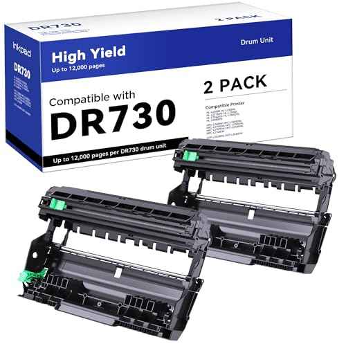 DR730 Drum Unit Compatible Replacement for DR-730 Drum Units to use with MFC-L2710DW MFC-L2750DW HL-L2390DW HL-L2395DW HL-L2350DW DCP-L2550DW HL-L2370DW Printers (2 Drum, NOT Toner)