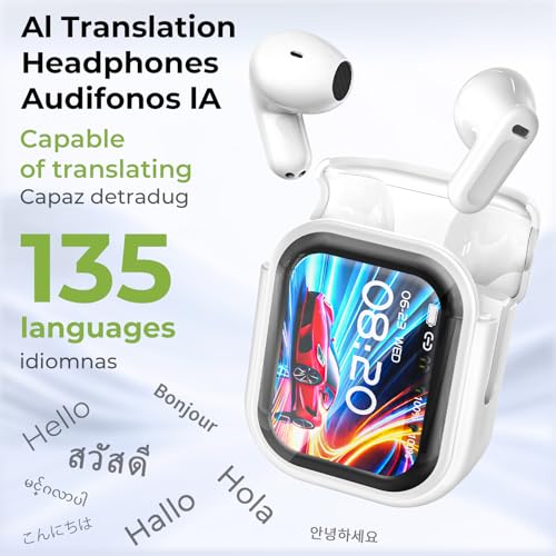 NE20 Translation Earbuds Real Time - AI 135 Language Translator Earbuds, Audifonos Traductores Ingl?s Espa?ol, 4-in-1 Translating Device, Translate Ear Buds for Travel Learning (Black)