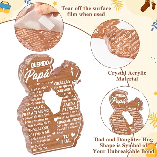 Yopyame Papá Gift for Dad from Daughter - Heartwarming Father Daughter Embracing Acrylic Plaque Sign - Best Dad Ever Keepsake - Papá Version