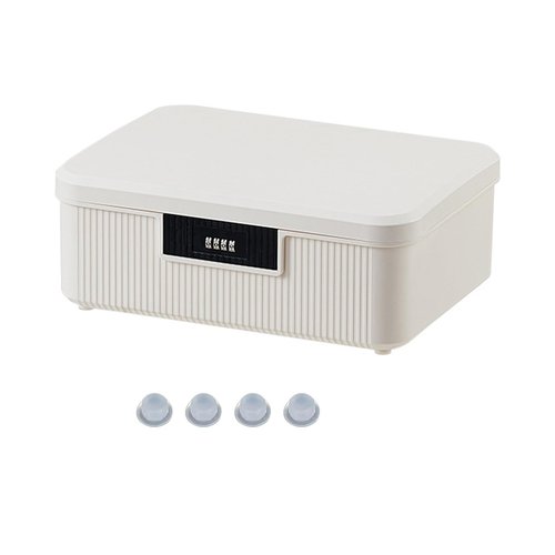 MXCELL Lockable Storage Box – 4.5 Gallon Medicine Secure First Aid Organizer Box Safe w/Adjustable Lock for Home/Office/Outdoor Travel (White)