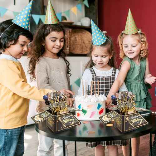 Surprise Pop Up Happy Birthday Cards, Lovely 3D Birthday Card for Adults and Kids with Envelopes, Unique Design Handmade Foldable Greeting Cards for Daughter, Son, Mom, Dad, Friend£¨Black£©