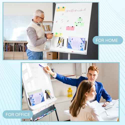 2 Pcs Magnetic File Holder and 2 Pcs Magnetic Dry Erase Marker Organizer Clear Acrylic Rack for Whiteboard Documents Cabinets Magazines Office