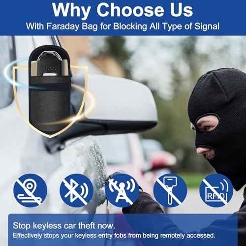 Yimaut Upgraded Magnetic Key Holder Under Car With Faraday Bag, Hide a Key Outside, Waterproof Magnetic Key Box for Under Car, Hide a Key Magnetic Car, Magnetic Storage Box