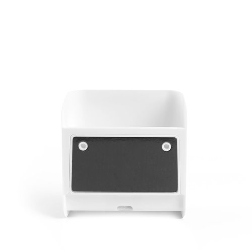 Poppin Magnetic Pen Holder - Office Supplies Storage Cup with 3 Mounting Options (adhesive strips, magnets, or screws), Mounts to Walls, Refrigerators, Lockers (White)