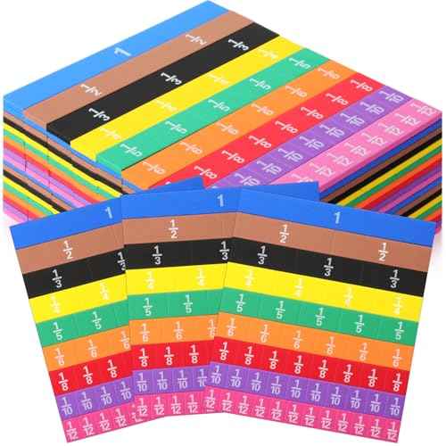 24 Sets Fraction Tiles Set for Math Classroom Fractions Manipulatives Math Learning Manipulatives for Home School Supplies