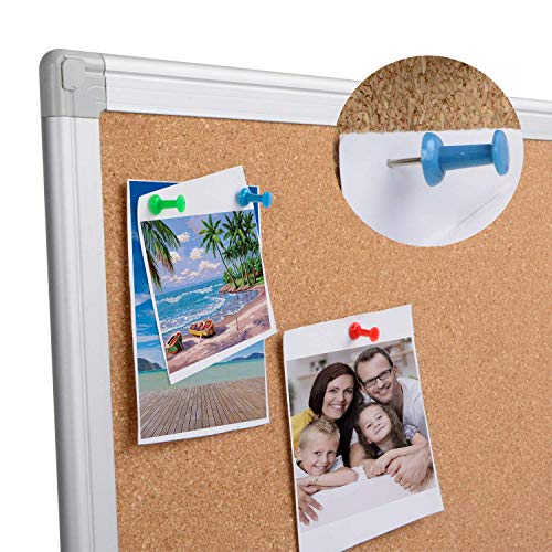 Board2by Bulletin Board 36 x 48, Silver Aluminium Framed 4x3 Large Wall Mounted Cork Office Notice Pin Board