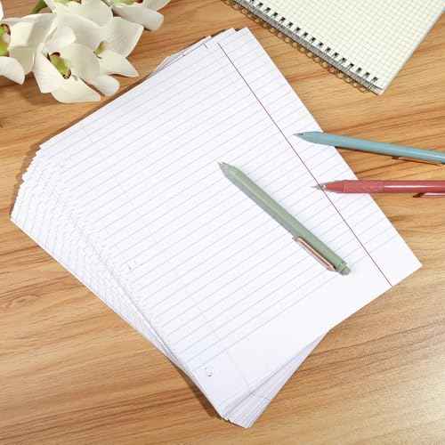 Loose Leaf Paper Wide Ruled Notebook Paper, 8" x 10.5" Lined Filler Paper for 3-Ring Binders, 3-Hole Punched Writing Paper-120 Sheets, White