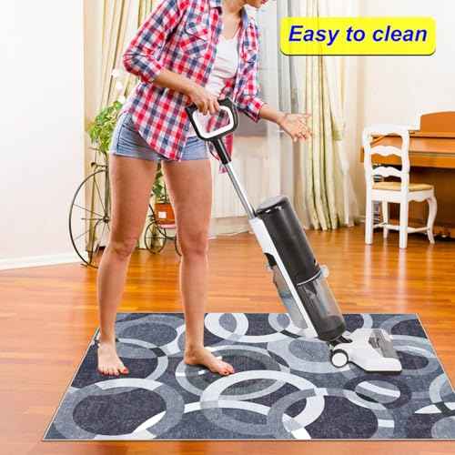 Chair Mat for Hardwood Floor,48"*36" Under Desk Mat for Rolling Computer Chair &Low Pile Carpet Floor,Anti-Slip Floor Protector for Home Office Blue Circle
