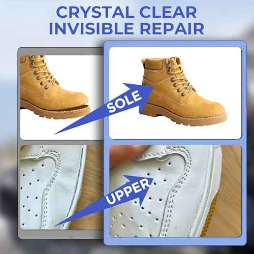 Shoe Glue, Super Clear Shoe Glue Sole Repair, Heavy Duty Repair Adhesive for Boot, Sneakers, Rubber Insole, Bottom, Leather Shoes, High Heels,Sandals, Waterproof, Quick Fix and Easy to Use