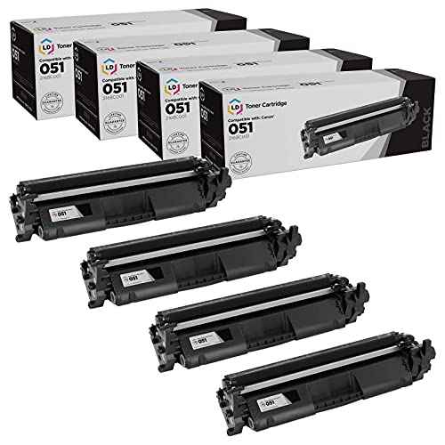 LD Products Compatible Toner Cartridge Replacement for Canon 051 2168C001 (Black, 4-Pack) for use in Canon imageCLASS LBP162dw, MF264dw, MF267dw, MF269dw
