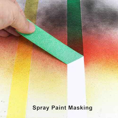 3 Pack Green Painters Tape - Masking Tape 1 Inch Wide - Multi-Surface, Smart Adhesion, Indoor & Outdoor - 270FT Total - Paint Tape for DIY, Labeling, Art, Car, General Purpose (#3910)