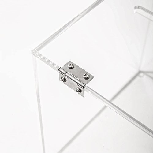 CiaoHER Acrylic Donation Box 10x10x10 inches, Ballot Suggestion Box Money Storage Container for Voting, Charity, Ballot, Contest, Suggestions