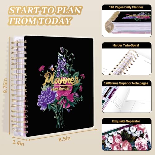 Planner 2025-2026, 18 Months Large Academic Daily Weekly Monthly Planner Organizer, July. 2025 - Dec. 2026, 8.5x9.8" Agenda with Page Tabs, Separator Page, Pocket Folder, Bookmark, Stickers & Sticky Note Set