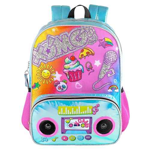 Fashion Angels XOMG POP! Backpack with Built-in Bluetooth Speakers in Turquoise ? Adjustable Straps, Spacious Compartments, Lightweight, Official XOMG POP! Merchandise, Perfect for Kids & Tweens