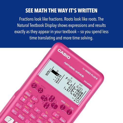 Casio Pink Scientific Calculator FX-300ESPLSB-PK with Textbook Display for Students