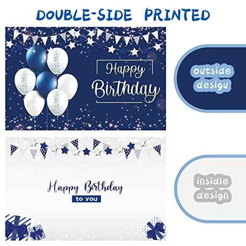 Jumbo Birthday Card with Envelope, 22 x 14 Inch Extra Large Greeting Card for Women Men Boss, Happy Birthday Giant Guest Book, Oversize Birthday Party Signs Decorations Supplies