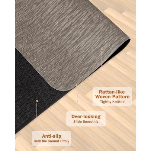 Blvornl Office Chair Mat for Hardwood Floor, 40"*55" Desk Computer Chair Mat for Hard Wood, Large Anti-Slip Hard Floor Protector for Rolling Chair, PVC Desk Rug for Office Dark Brown