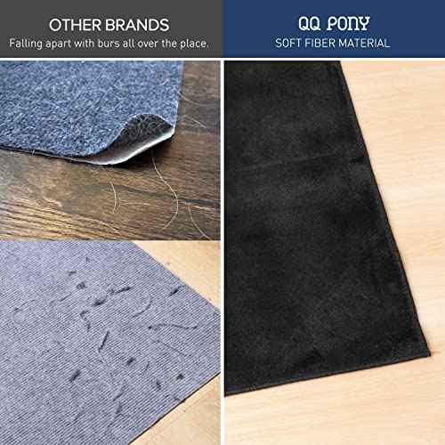 Large Office Chair Mat for Hard Floor, 63"x51" - Flannel Fabric Desk Rug, Protector for Home Office (Black)