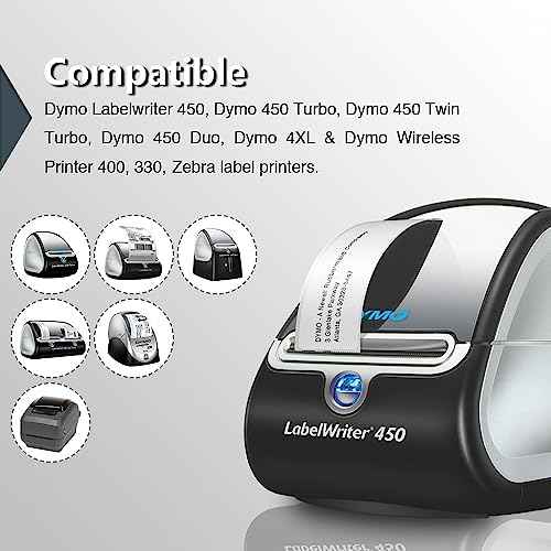 BETCKEY - Compatible DYMO 30373 (7/8" x 15/16") Price tag Rat Tail Style Thermal Film Labels, Compatible with Rollo, DYMO Labelwriter 450, 4XL & Zebra Desktop Printers[10 Rolls]