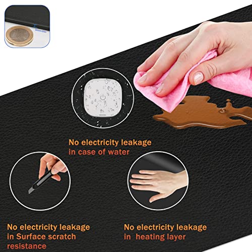 Warm Desk Pad, Office Desk Mat,3 Speeds Touch Control Warm Big Mouse Pad, 31" x 13" Extended Edition Gaming Mouse Pad, Foot Warmer Pad (Black)