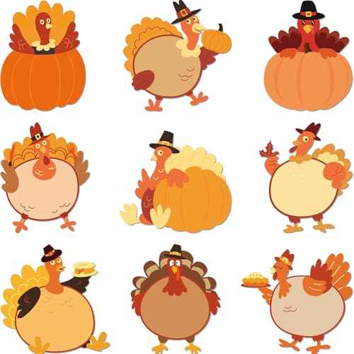 Fancy Land Turkey Cutouts 54 Pcs Fall Thanksgiving Decorations Holiday School Party Classroom Bulletin Board Decor