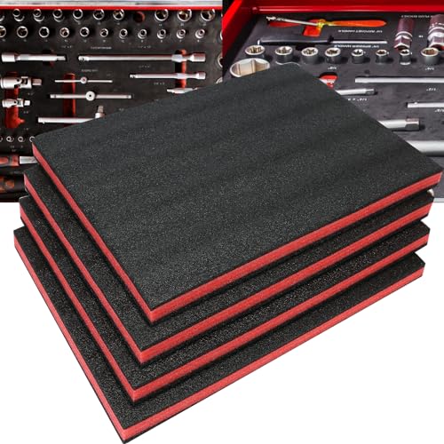 4 Pack 17 X12 X 1 Inch Tool Box Foam,Tool Shadow Foam Inserts For