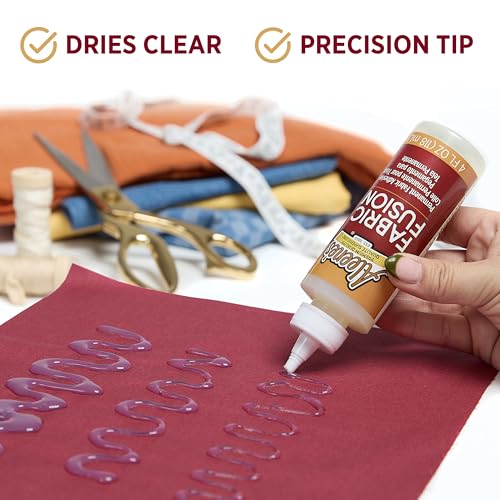 Aleene's Fabric Fusion Glue 4 oz Pack of 1 Permanent Washable Fabric Adhesive