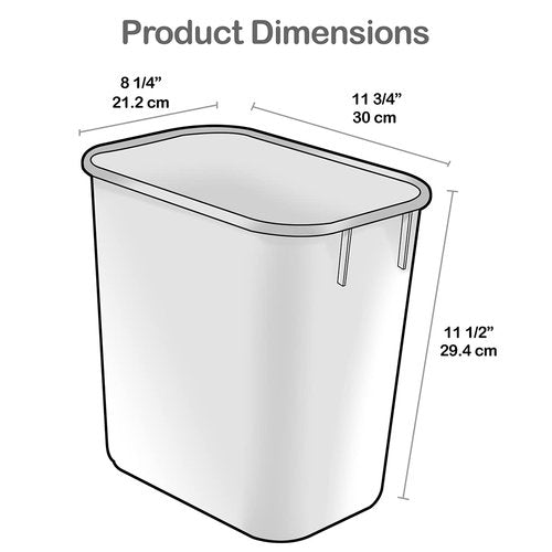 Acrimet Wastebasket, Deskside Bin, 3.25 Gallon/13 Quart/ 12 Liter (Plastic) (Black Color) (Set of 4)