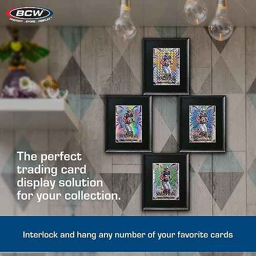 BCW Interlocking Card Frames - Black | Interlocking Frames Ideal for Collectibles, Trading Cards, and Memorabilia | Wall Display Frame (Standard Cards - 6 Pack)