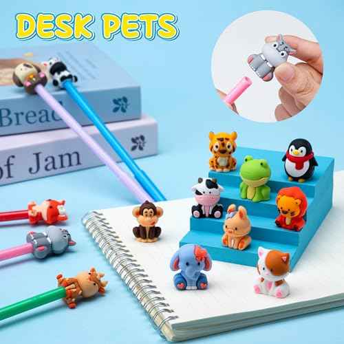 Cute Safari Animals Cartoon Gel Black Ink Pens,Random Kawaii Writing Pens,Assorted Styles Pens for School Office Home Student Kids Present (24)