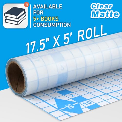 Chell Matte Clear Contact Paper Self Adhesive Book Cover 17.5in x 5ft - Waterproof & Stain-Resistant