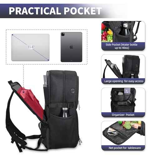 BERTASCHE Lunch Backpack, Work Backpack with Insulated Cooler Lunch Box 15.6 inch Laptop Backpack for Men Women, TSA Large Daypack for Commuter College Travel Picnic