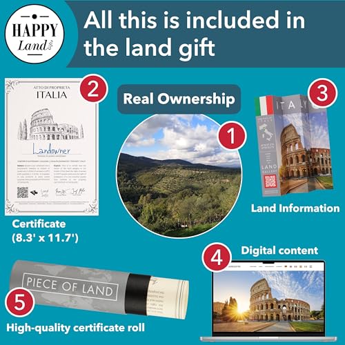 Italian Gifts for Women an Men | Real Piece of Italy | Highly Unique Italian Themed Gifts | Blank Certificate to Write in The Name of Your Choice | Rome Gift Ideas | Italian Christmas Gift