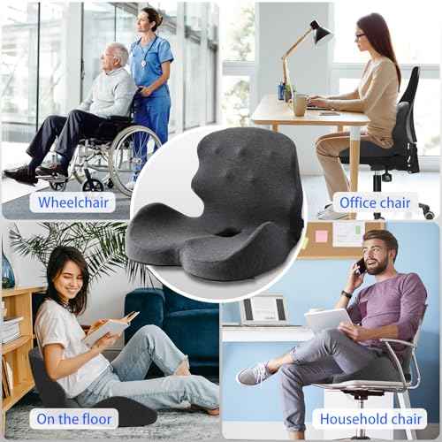 Extra Thick & Large Office Chair Cushion,3.75 lbs Back and Seat Cushion for Tailbone Pain Relief,Raised Seat Cushion Edge and Thickened Lumbar Support,Suitable for Office and Home Seat