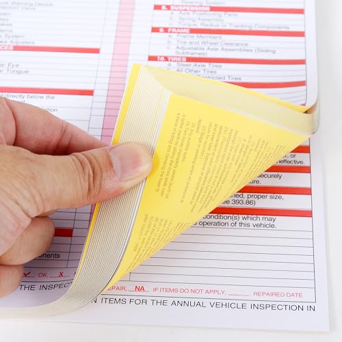 25pc 3-Ply Carbonless Vehicle Inspection Forms & Aluminum Stickers, 8.5x11.75