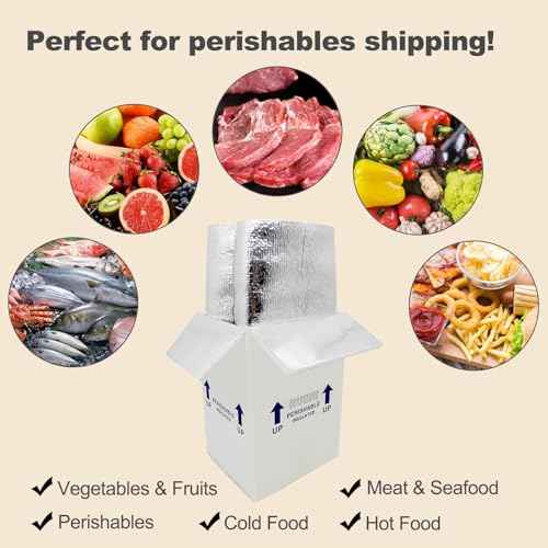 7x6x10¡± Insulated Shipping Boxes for for Frozen Food, 8 Pack Perishable Shipping Cooler Styrofoam Boxes Cold Packaging Perishables Mailing Insulated Carton with Aluminum Foil Liner Bag