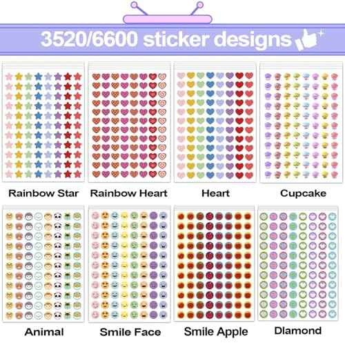 Student Reward Stickers£¬Teacher Essentials, Teacher Supplies£¬6600PCS Incentive Stickers£¬75 Sheets of 15 Different Incentive Stickers£¬Star Stickers, Star Shaped Stickers (Coloration-1)