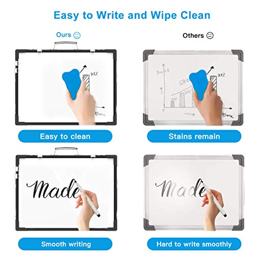 Whiteboard Dry Erase Boards, Portable White Board Double Sided Magnetic Board Stand,Foldable Hanging Wall Desktop Boards Easel for Kids Students Teacher for School Home Kitchen Office 24x18 Inch