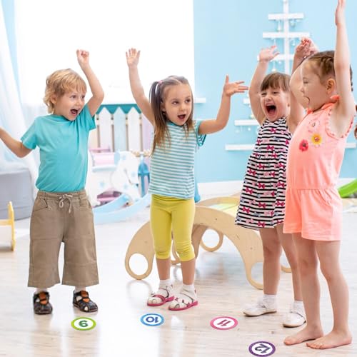 FaCraft Rainbow A-crayon Classroom Line Up Spots - 36 Pastel Floor Stickers